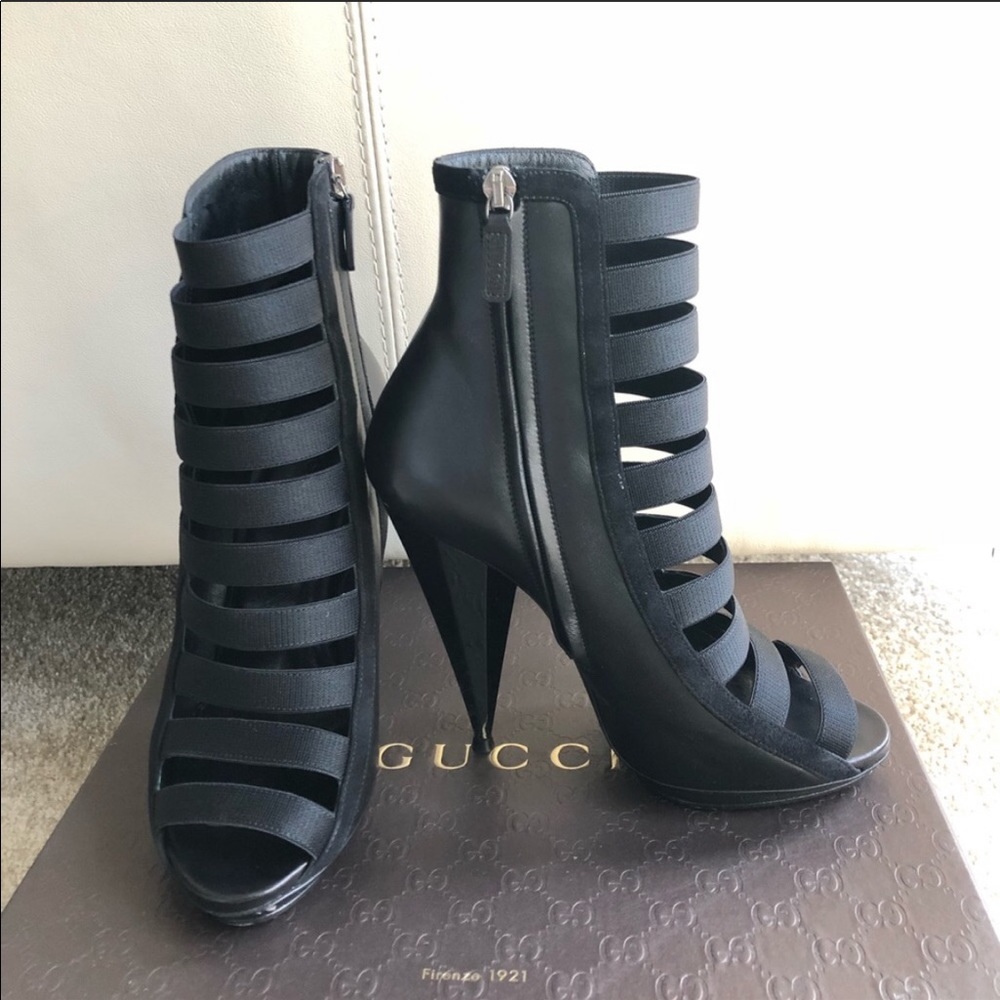 Gucci gladiator heel boots 37.5